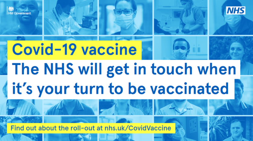 The Covid-19 vaccine is on its way.  If you’re 80 or over, your GP practice will get in touch.
